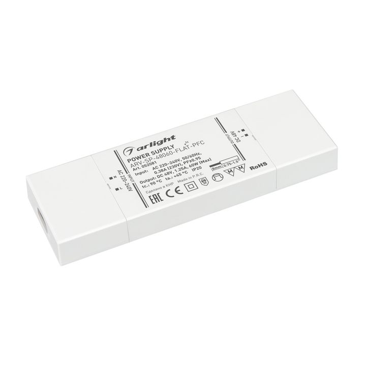 Блок питания ARV-SP-48060-FLAT-PFC (48V, 1.25A, 60W) Arlight 052081