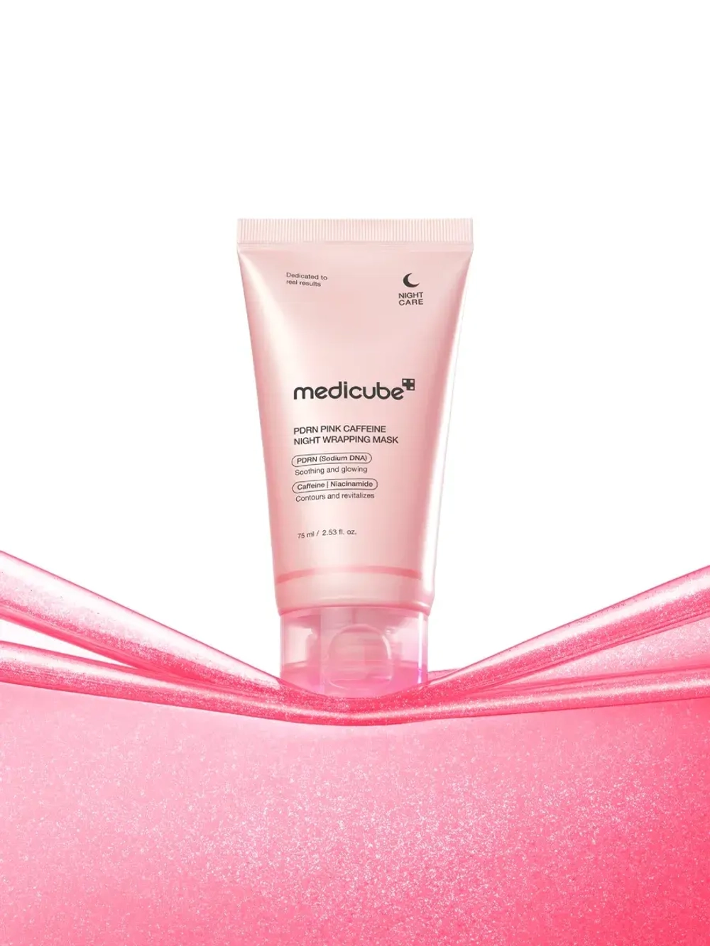 Medicube Лимфодренажная ночная маска-плёнка с ПДРН и кофеином PDRN Pink Caffeine Night Wrapping Mask 75 мл
