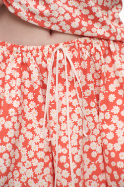 Юбка с цветочным принтом (Flower Power), красная