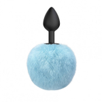 Анальная пробка с хвостом Emotions Fluffy Blue (Цвет: черный с синим)