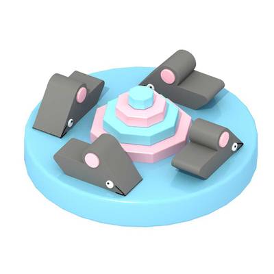 Детский аттракцион 4kids Карусель «Мышки-шоу» c электроприводом