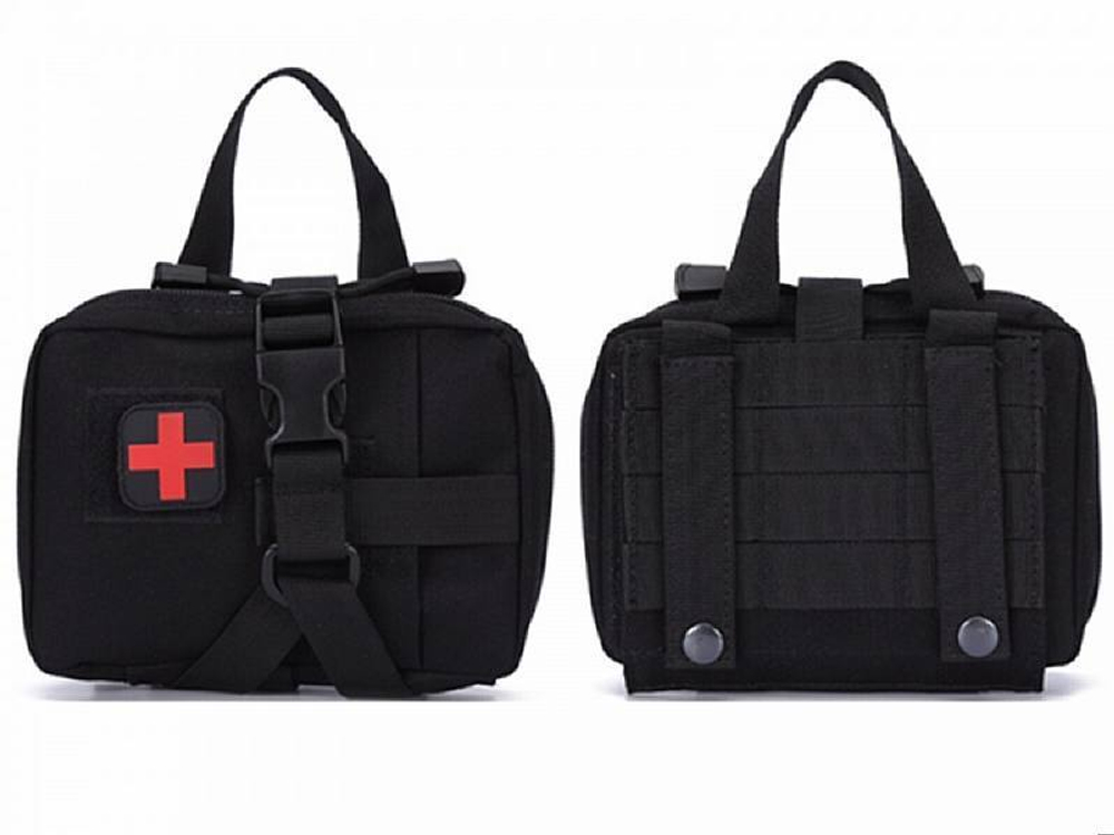 Аптечка индивидуальная Molle черная горизонтальная