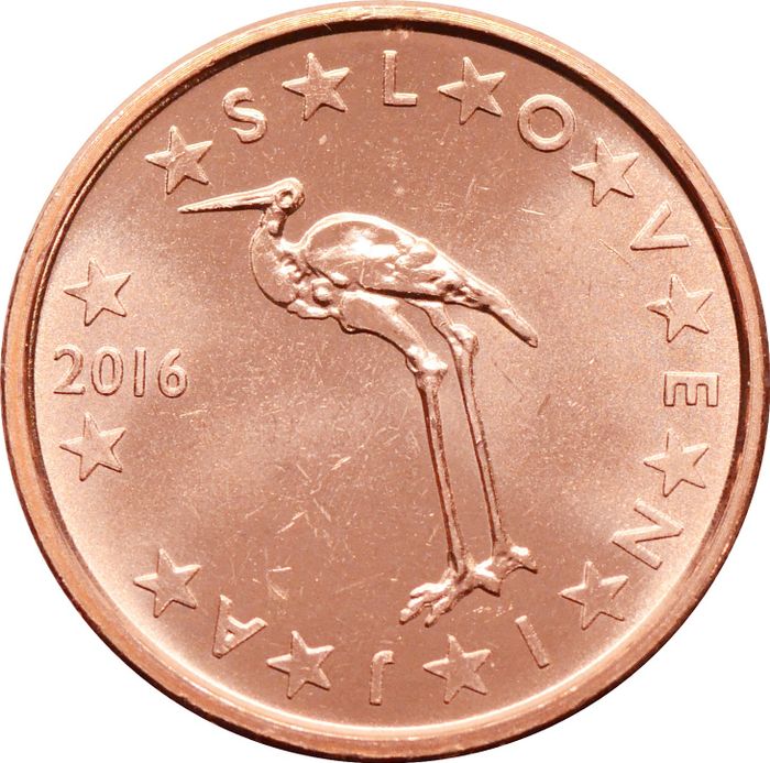 1 евроцент 2016 Словения (1 euro cent)