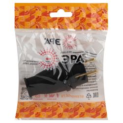 Вилка ЭРА VX10-B-IP44 каучуковая c заземлением 16А IP44 прямая черная