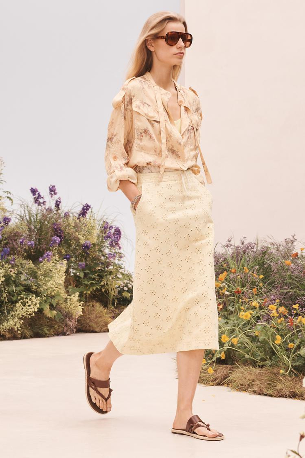 ZARA ЮБКА МИДИ ИЗ 100% ХЛОПКА, ПАСТЕЛЬНО-ЖЕЛТЫЙ