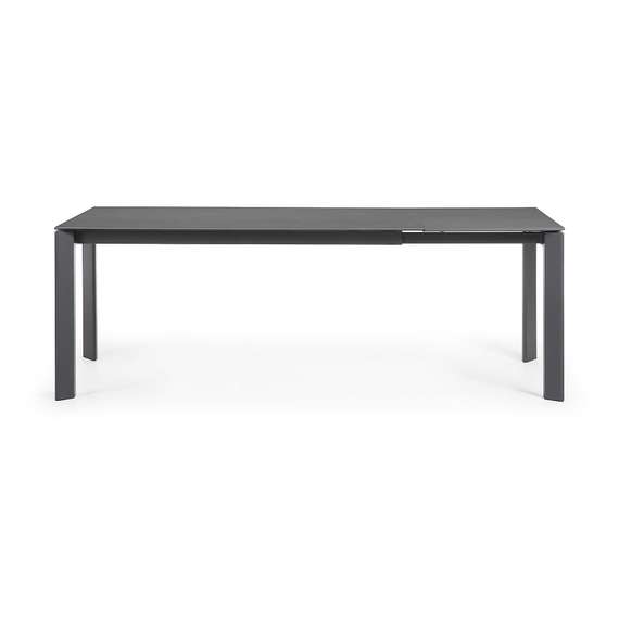 Раздвижной стол Axis 160-220x90 см, черная керамика, черный каркас