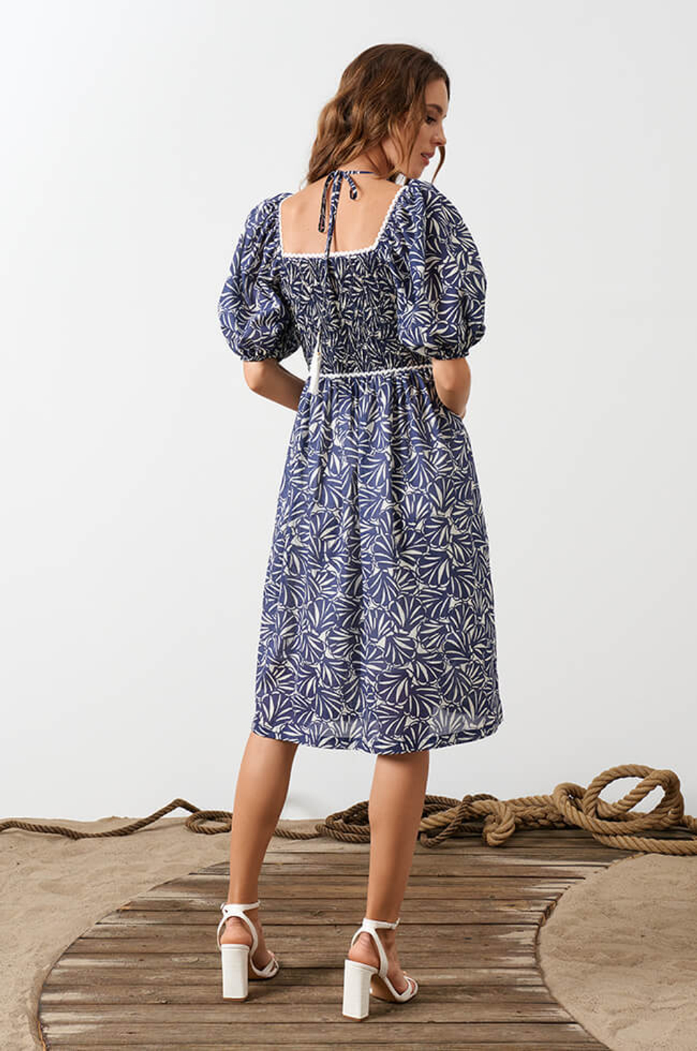 51566 Платье женское (синий принт)