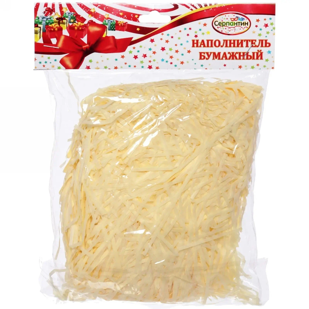Наполнитель бумажный для подарков «Праздник» 50г , желтый