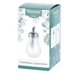 Сахарница с дозатором d=6,5см h=12,5см v=170мл (стекло, металл) (подарочная упаковка)