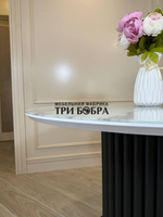 Круглый стол "Орион", белый мрамор