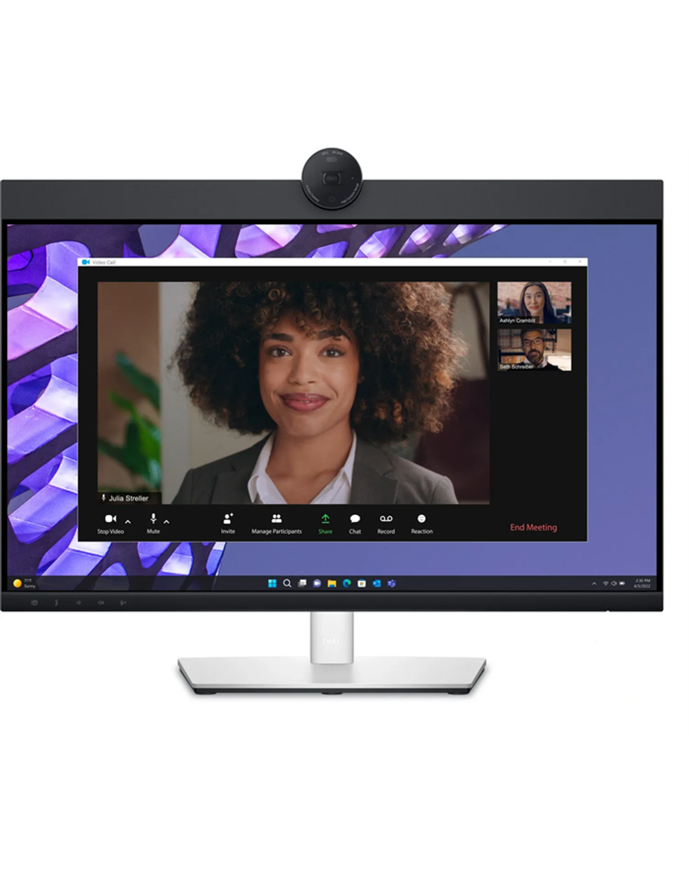 Монитор Dell 27"    P2724DEB, Video Conferencing Monitor, IPS, QHD 2560 x 1440 at 60Hz, 16:9, 350 cd/m2, 1000:1, 5 ms gray to gray, H-AD, 1 x 4MP RGB + IR 2K camera at 30fps, 2 x digital microphone, 5W speake