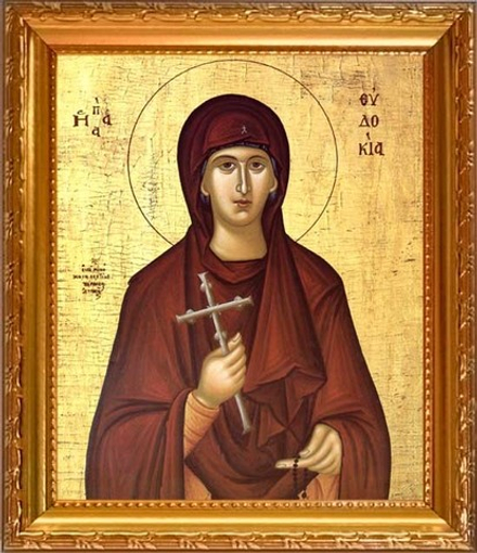 Евдокия Илиопольская Преподобномученица, игумения. Икона на холсте.