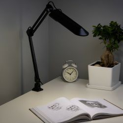 Настольный светильник ЭРА NL-201-G23-11W-BK с лампой PL на струбцине черный