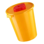 Контейнер для утилизации игл и острого инструмента КМ-Проект класс Б 6 л, высота 264 мм желтый одноразовый