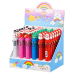 Ручка шариковая, автоматическая, 10в1, Basir, серия "Новогодние", 10-ти цветная, с резиновой фигуркой, 36 шт