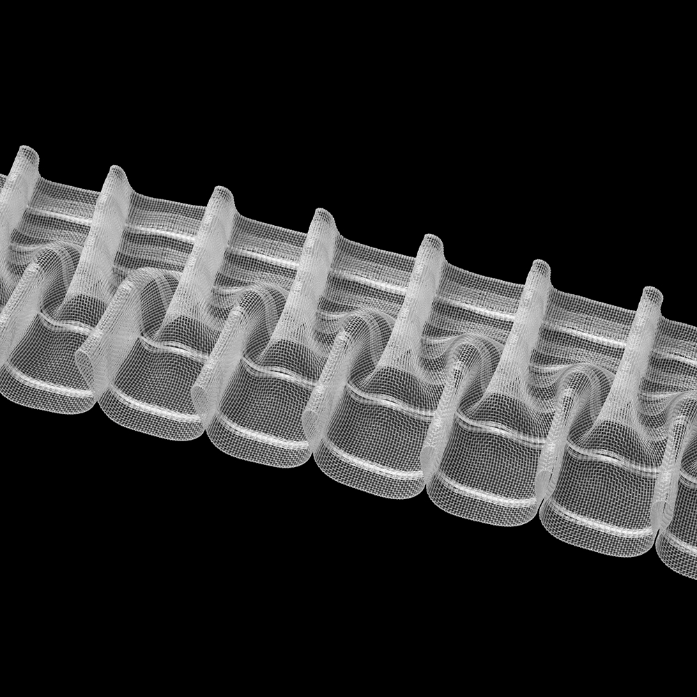 Шторная лента Oz-Is арт. 4446 M вафельная сборка, коэф сборки 1:2,5, цвет прозрачный (ширина 100 mm)