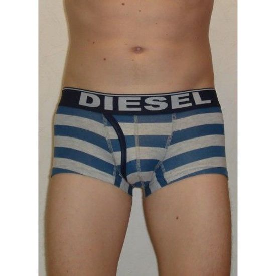 Мужские трусы боксеры Diesel Blue & Grey Stripe Trunks DIS0065
