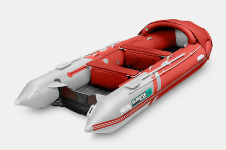 Надувная лодка GLADIATOR E450PRO красно-белый