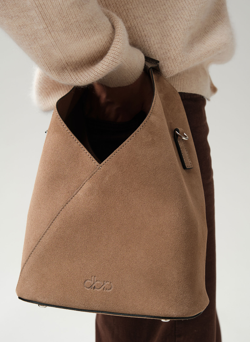 Замшевая сумка Rebecca DBR 31370 серо-коричневый