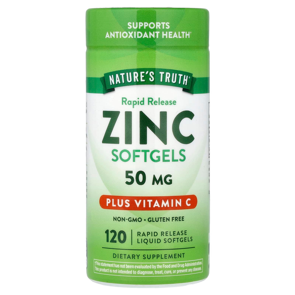 Nature's Truth, цинк с витамином C, 120 капсул с быстрым высвобождением