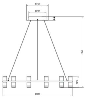 Подвесная люстра 36W 4000K 4323-12P золото матовое Jongleur Favourite