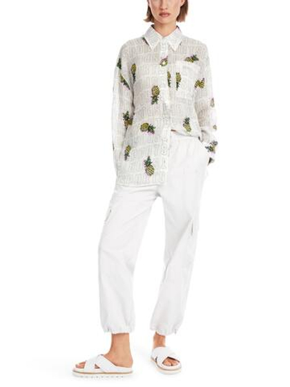 Marc Cain Рубашка из рами с принтом