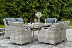 "Неаполь" обеденная группа плетеная из искусственного ротанга, цвет бежевый
