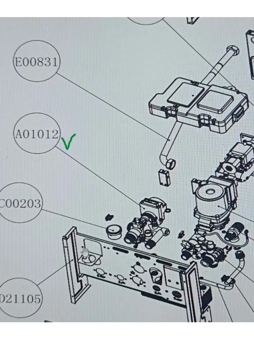 Трехходовой клапан в сборе 0530002919 Haier