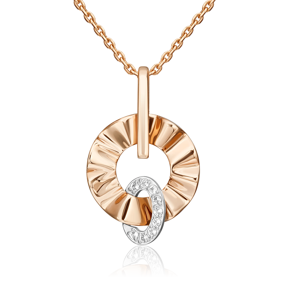 Подвеска «Очарование» из комбинированного золота с натуральными топазами white