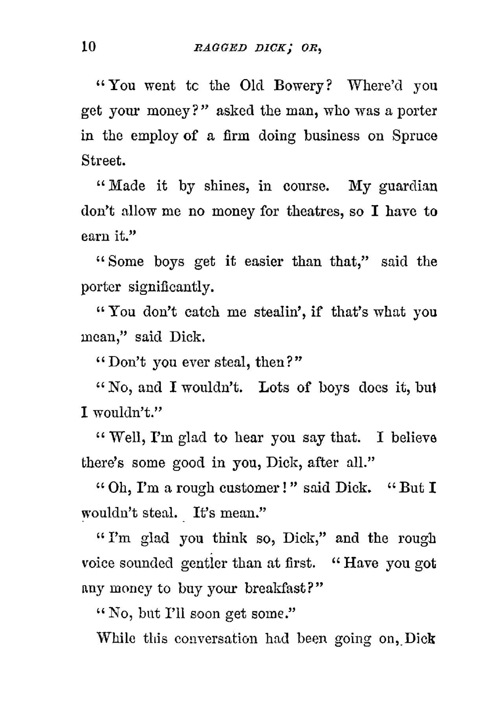 Ragged Dick. Or Street Life in New York With the Boot-blacks | Alger Horatio