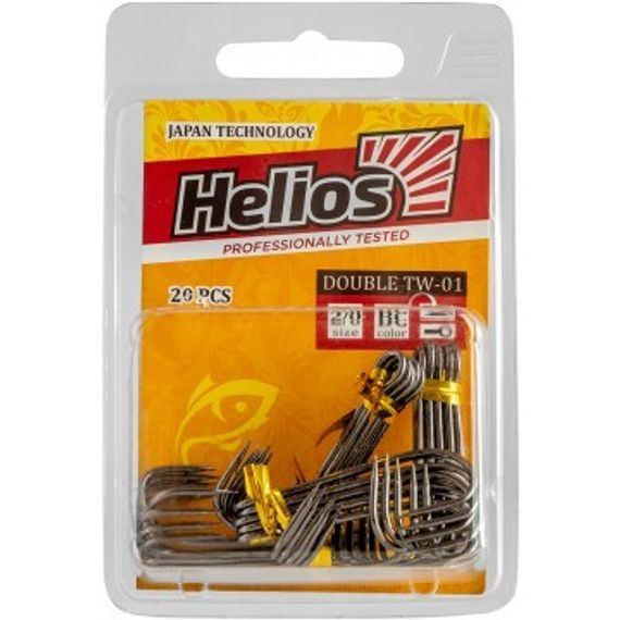 Крючок двойной TW-01 №2/0 цвет BC (20шт) Helios (HS-TW-01-2/0)