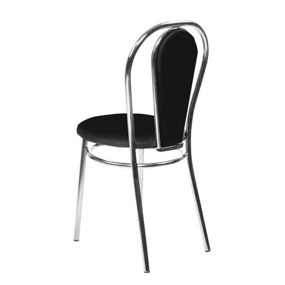 Стулья для столовых, кафе, дома "Florino", комплект 2 шт., хромированный каркас, кожзам черный