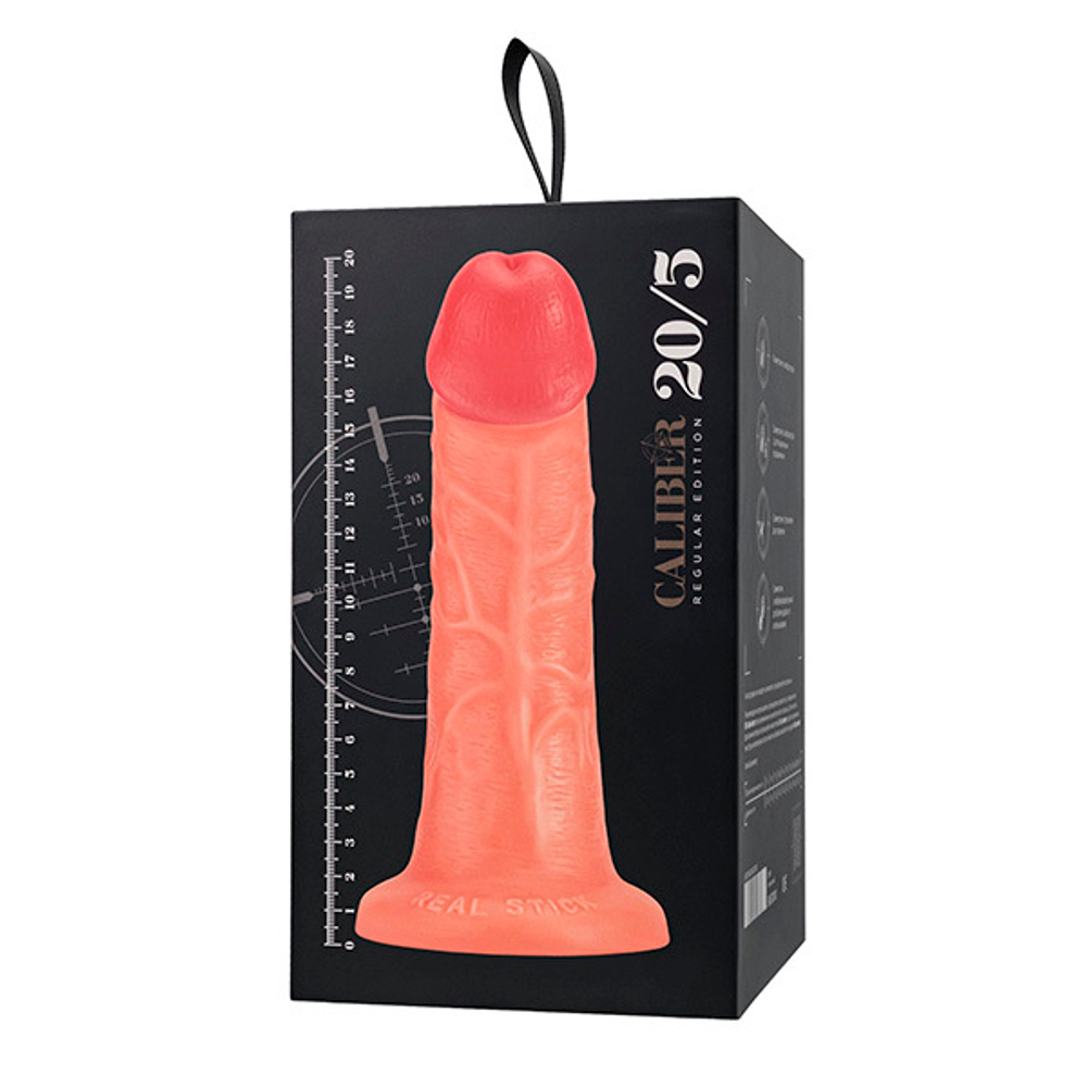 Фаллоимитатор с изогнутой головкой 20см на присоске ToyFa RealStick Caliber 983015