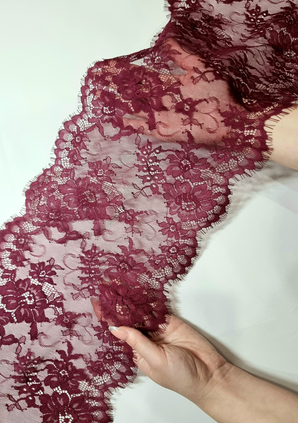 Кружево шантильи брусника К555