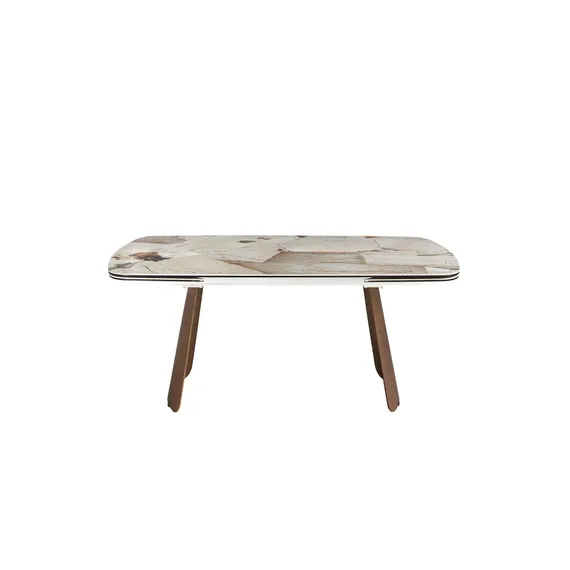 Раздвижной обеденный стол 1186 с столешницей из керамики  и основанием из шпона ореха