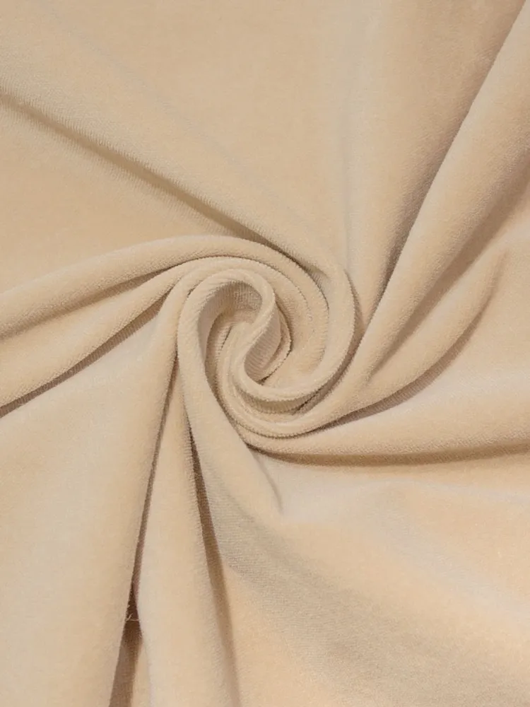 Бархат, 300 г/м2, 100% хлопок, 150 см, бежевый
