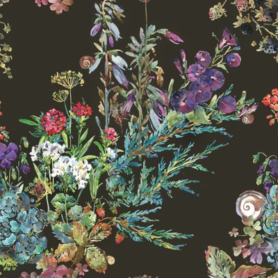 ночной сад акварельный принт