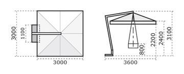 Зонт профессиональный Torino Braccio 3000 слоновая кость Италия