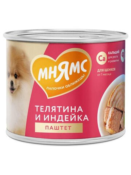 Влажный корм Мнямс На каждый день Паштет из телятины и индейки для щенков «ПРАВИЛЬНОЕ РАЗВИТИЕ» 200 г