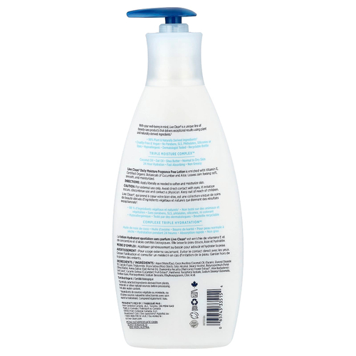 Live Clean, увлажняющий лосьон для тела для ежедневного применения, без отдушки, 532 мл (18 жидк. унций)