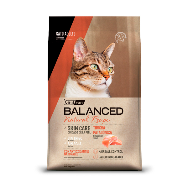 Сухой корм Vitalcan Balanced Cat Adult Natural Recipe Patagonian с форелью, для кошек 3кг (Виталкан)