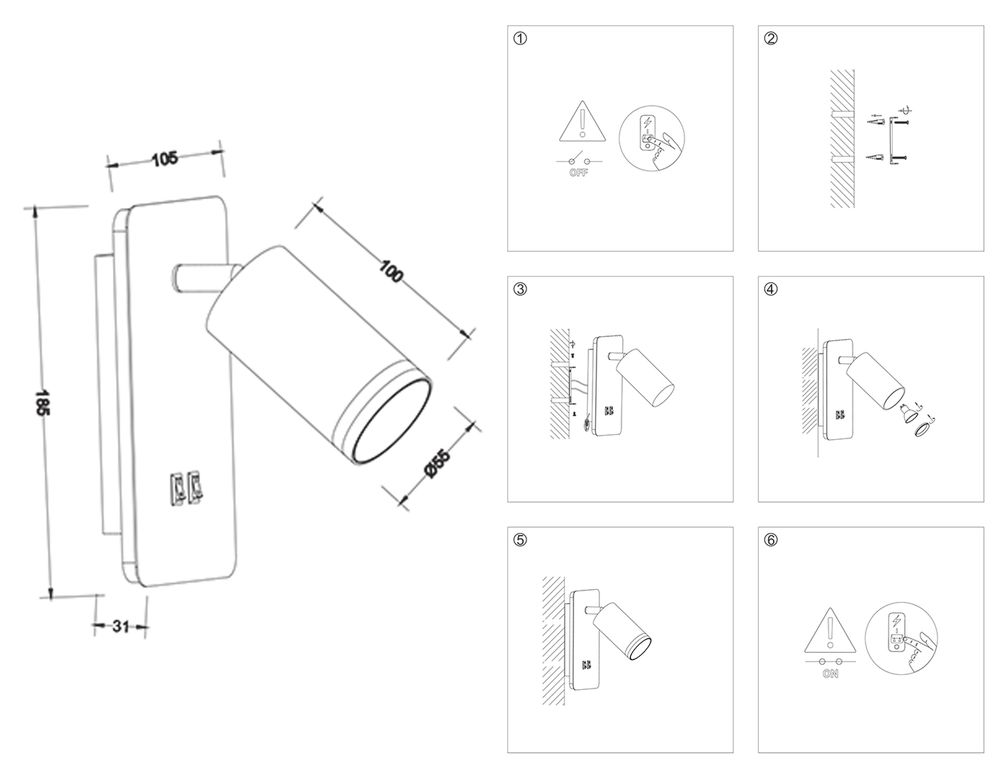 Ambrella Настенный светильник с выключателем Wall FW2466