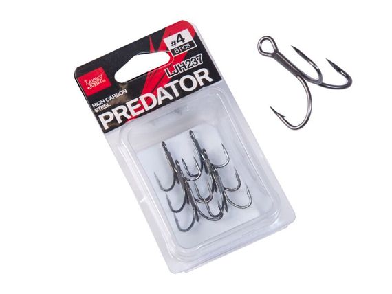 Крючки-тройники Lucky John PREDATOR LJH237 №4, 6 шт.