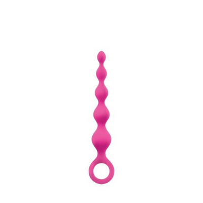Розовая анальная цепочка Perles D Lux Short - 16,5 см. (Цвет: розовый)