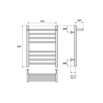 Полотенцесушитель водяной Point Аврора премиум PN10156SP П7 500x600 с полкой, хром