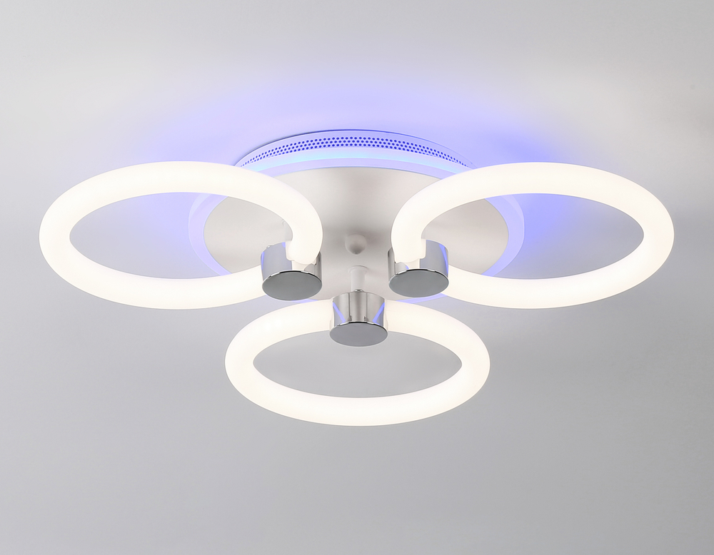 Светильник светодиодный потолочный FA3838/3 WH белый 42W 3000K-6400K+RGB D458*80 (ПДУ РАДИО 2.4G)