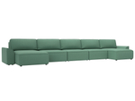Диван П-образный Лига-048 НПБ МегаЛонг, Амур 11 зеленый, Рогожка, 128318