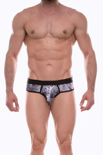 Темно-серые трусы-брифы с принтом в виде газетных листов (Размер: XL) (Цвет: темно-серый)