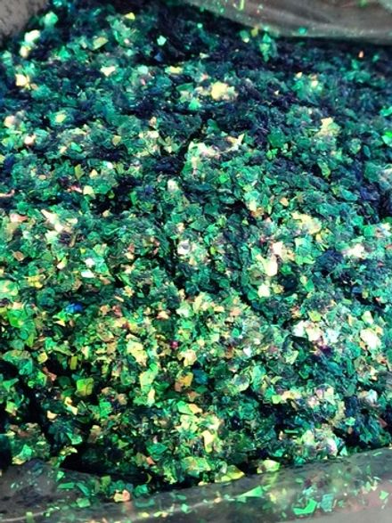 Хлопья - слюда 88706 Малахит хамелеон - для литья изделий и творчества