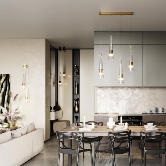 5043/42L L-VISION ODL24 435 глянц.золото/прозрачный/металл/стекло Люстра LED 42W 3000K 4167Лм LUMP